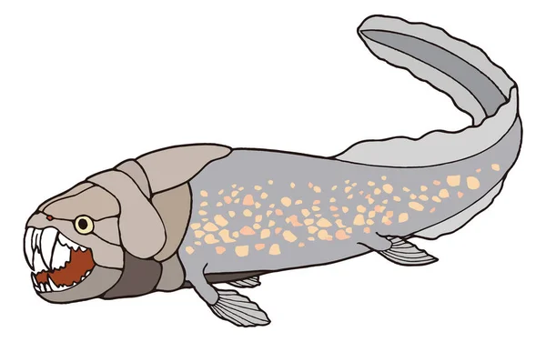 ダンケルオステウス魚恐竜古代のベクトル図透明背景 — ストックベクタ