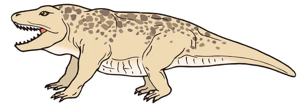 Erythrosuchus Dinosaurus Prastaré Vektorové Ilustrace Transparentní Pozadí — Stockový vektor