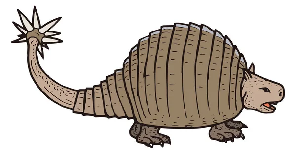 Glyptodon Dinosaurie Antika Vektor Illustration Transparent Bakgrund — Stock vektor