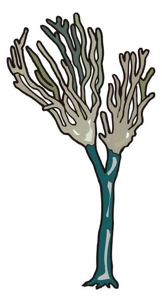 Gissocrinus Pflanze Baum Dinosaurier Alten Vektor Illustration Transparenten Hintergrund — Stockvektor