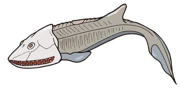 半圆形鱼恐龙古代病媒图解透明背景 — 图库矢量图片