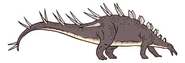 Dinosaurus Kentrosaurus Kuno Vektor Ilustrasi Latar Belakang Transparan - Stok Vektor