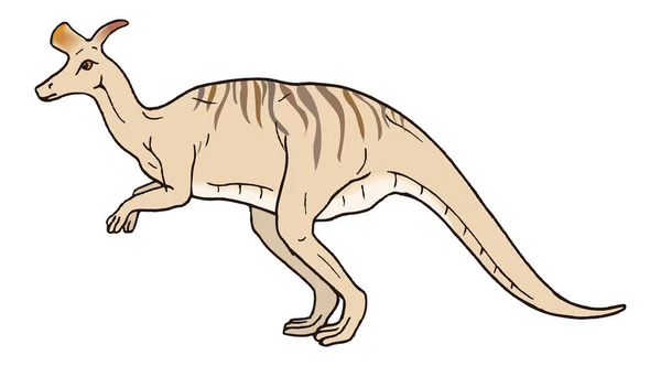Lambeosaurus Canguru Dinossauro Antigo Vetor Ilustração Transparente Fundo — Vetor de Stock