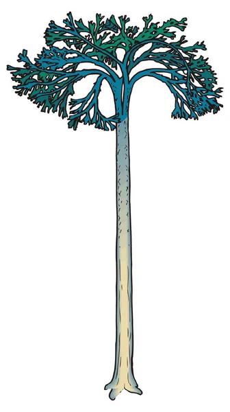 Lepidodendron Pflanze Baum Dinosaurier Alten Vektor Illustration Transparenten Hintergrund — Stockvektor