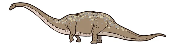 マメンチサウルス恐竜の古代ベクトル図透明背景 — ストックベクタ
