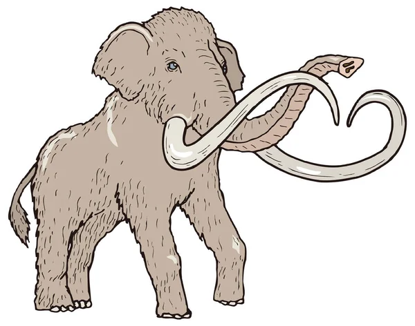 Mammouth Éléphant Dinosaure Antique Vecteur Illustration Fond Transparent — Image vectorielle