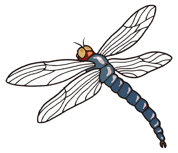 Meganura Dragonfly Δεινόσαυρος Αρχαία Διανυσματική Απεικόνιση Διαφανές Φόντο — Διανυσματικό Αρχείο