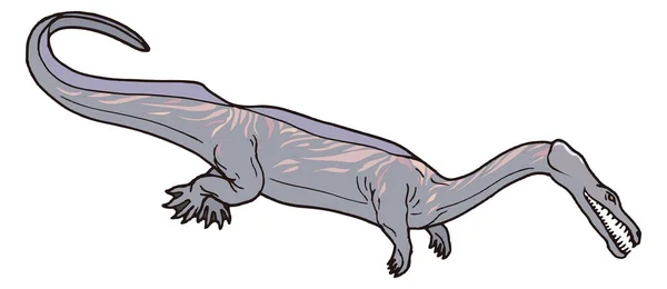 Nothosaurus Moře Dinosaurus Starověké Vektorové Ilustrace Transparentní Pozadí — Stockový vektor