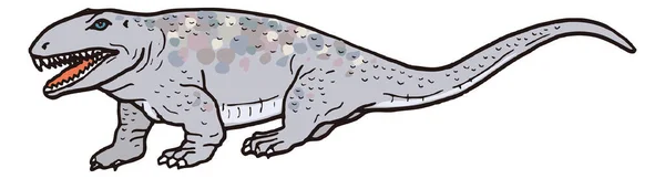 Ophiacodon Lizard Dinosaur Ancient Vector Illustration Transparent Background — Stock Vector