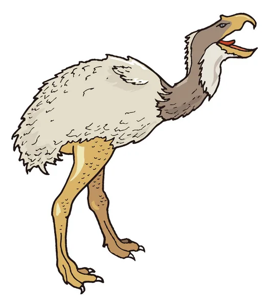 Phorusrhacos Fågel Dinosaurie Gamla Vektor Illustration Transparent Bakgrund — Stock vektor