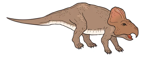 Protoceratops Dinosaurie Gamla Vektor Illustration Transparent Bakgrund — Stock vektor