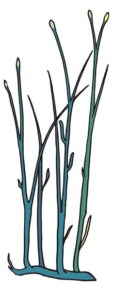 Rhynie Arbre Végétal Dinosaure Antique Vecteur Illustration Fond Transparent — Image vectorielle