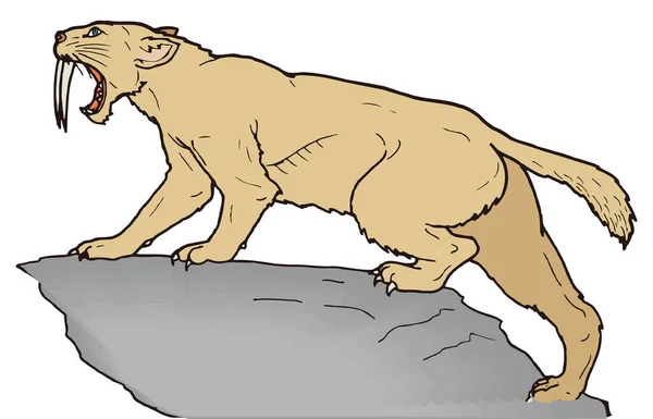 Šavle Šavle Stojan Zubatý Tygr Dinosaurus Starověký Vektor Ilustrace Transparentní — Stockový vektor