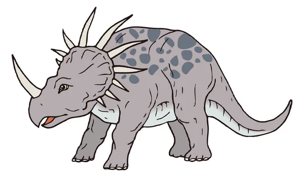 Styracosaurus Dinosaur Ancient Vector Illustration Transparent Background — Stock Vector