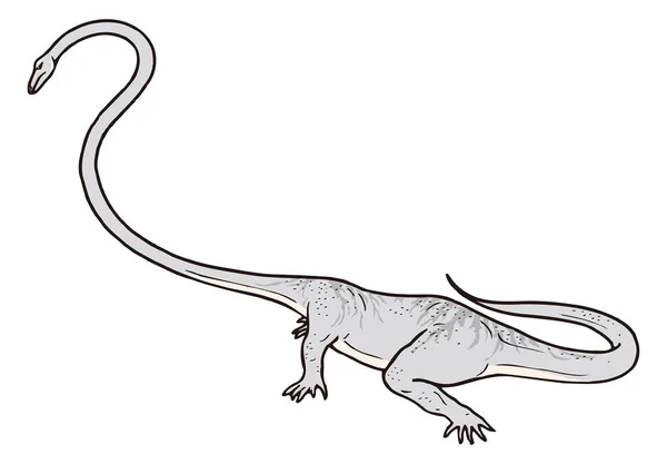 Tanystropheus Dinosaure Antique Vecteur Illustration Fond Transparent — Image vectorielle