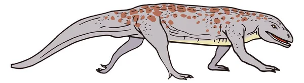 Ticinosuchus Eidechus Dinosaurier Antike Vektorillustration Transparenter Hintergrund — Stockvektor