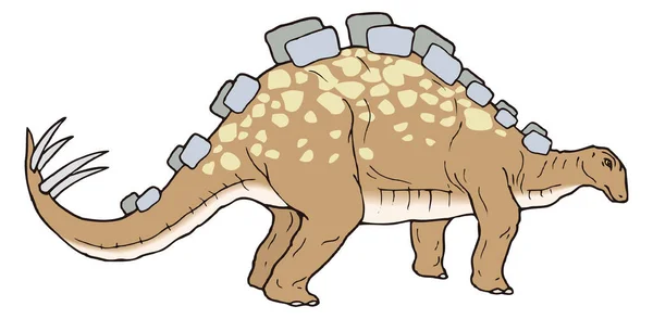 Wuerhosaurus Dinosaurus Antike Vektorillustration Transparenter Hintergrund — Stockvektor