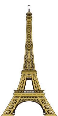 Eyfel Kulesi Paris seyahat vektör illüstrasyonu şeffaf arkaplan