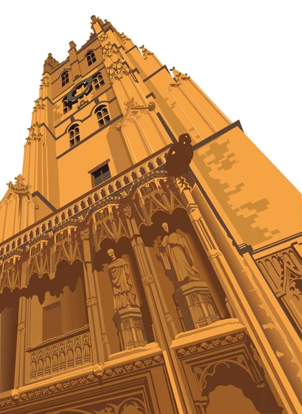 Canterbury Catedral Londres Inglaterra Viaje Vector Ilustración Fondo Transparente — Archivo Imágenes Vectoriales