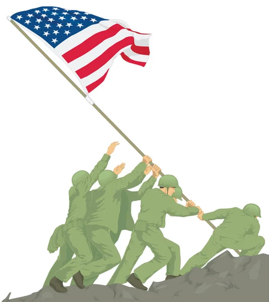 Cuerpo Marino Conmemorativo Guerra Iwo Jima Arlington Virginia America Viaje — Vector de stock