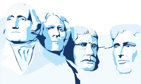 Mount Rushmore Národní Památník Dakota America Cestování Vektor Ilustrace Transparentní — Stockový vektor