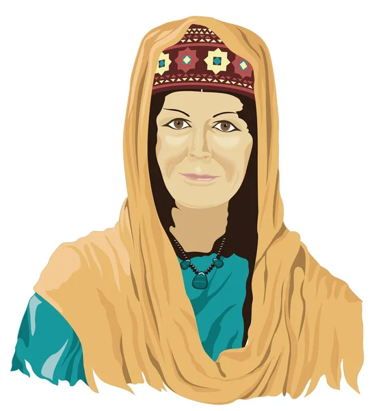 Persia Mujer Persa Niña Ropa Tradicional Vector Ilustración Fondo Transparente — Vector de stock