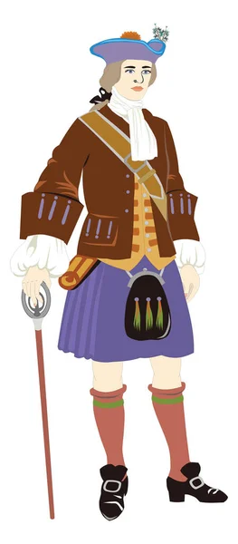 Скоттіш Скотландський Традиційний Вектор Одягу Ілюструє Прозоре Тло — стоковий вектор