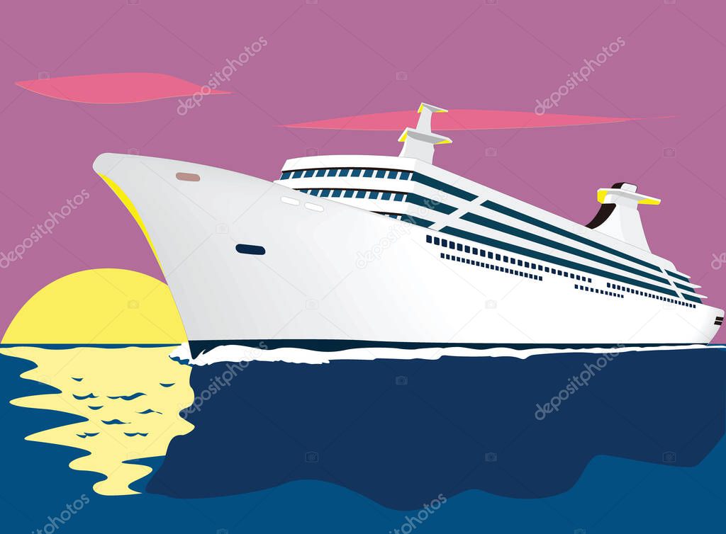 cruise sea ship travel vector illustration transparent background