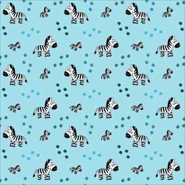 Zebra desenli çocuk safari izi. Kusursuz