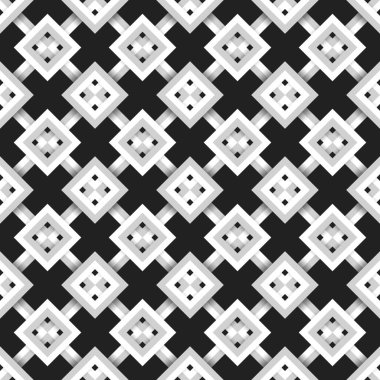 Geometrik dikişsiz desen. Güzellik tasarımı için vektör illüstrasyon. Siyah beyaz renkler. Klasik şerit biçimi.