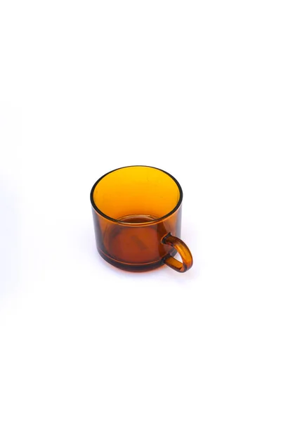 Пустой Коричневый Чай Чашку Изолированы Белом Фоне — стоковое фото