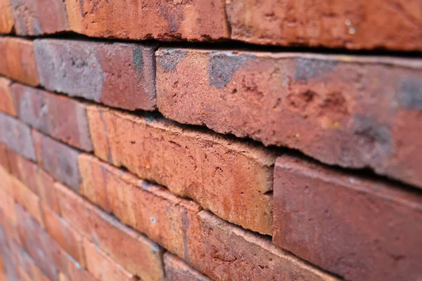 Primer Plano Una Pared Ladrillo Rojo — Foto de Stock