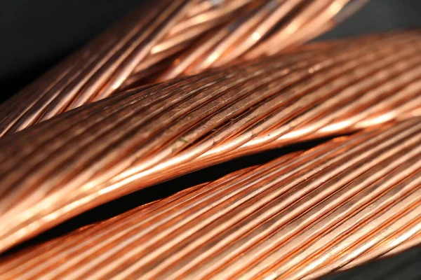 Abstract Image Close Thick Copper Cables — Stock Photo, Image