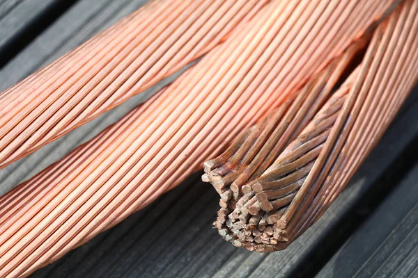 Abstract Image Close Thick Copper Cables — Stock Photo, Image