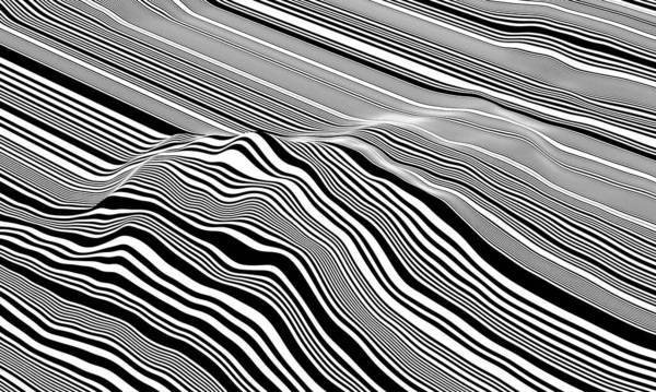 Візуалізація Чорно Біла Топографічна Гора Смугастий Рельєф — стокове фото
