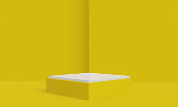 Yellow White Podium Geometric Product Stand Illustration — Stock Photo, Image