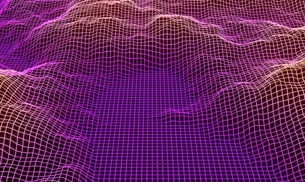 Gradient Topografiskt Bergsnät Wireframe — Stockfoto