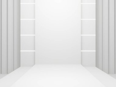 3D oluşturulmuş beyaz geometrik sahne