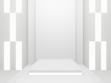3D oluşturulmuş beyaz geometrik sahne