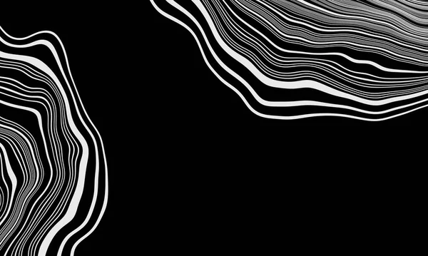 Візуалізація Абстрактні Чорно Білі Гірські Контурні Лінії Топографічна Місцевість — стокове фото