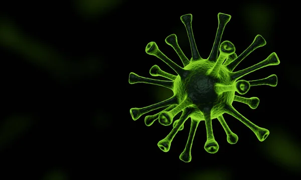 Rendering Virus Punta Microscopico Covid Pandemia Mondiale — Foto Stock