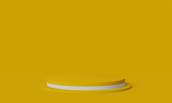 Желтый Белый Подиум Геометрический Стенд Иллюстрация — стоковое фото