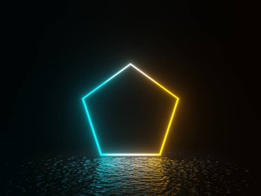 3D gradyan parlayan neon çerçeve