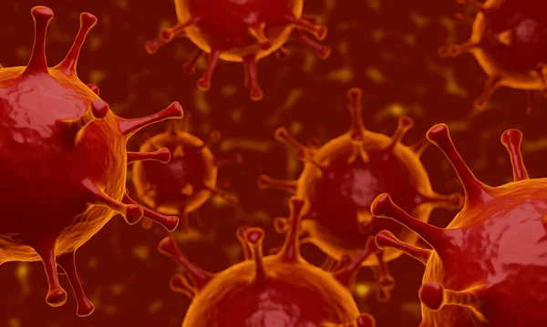Representación Pandemia Microscópica Covid Brote Virus —  Fotos de Stock