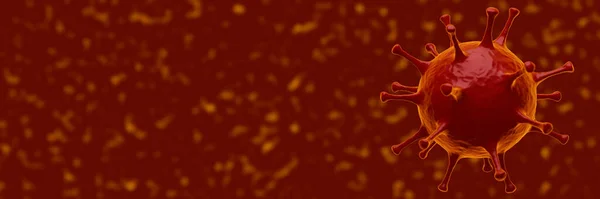 Renderowanie Mikroskopijna Pandemia Covid Epidemia Wirusa — Zdjęcie stockowe
