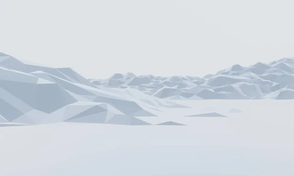 Nízká Polygonová Ledová Hora — Stock fotografie
