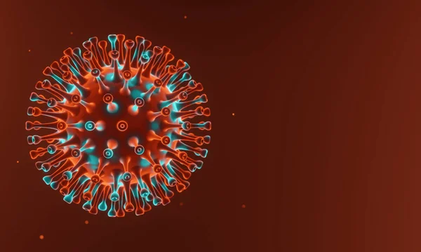 Renderowanie Mikroskopijna Pandemia Covid Mutacja Wirusa — Zdjęcie stockowe