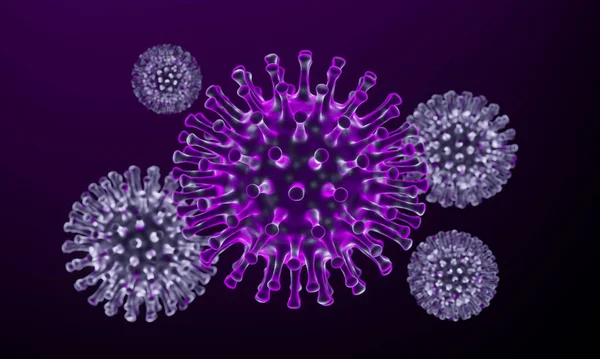 Rendering Microscopic Covid Pandemic Virus Mutation — Stock Photo, Image