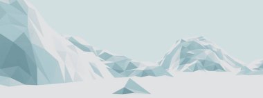 Alçak polimer karlı dağ. Kar arazisi.