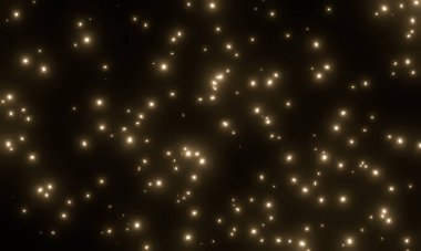 Soyut altın parıltılı ışık efekti arka planı. Parlak parçacıklar